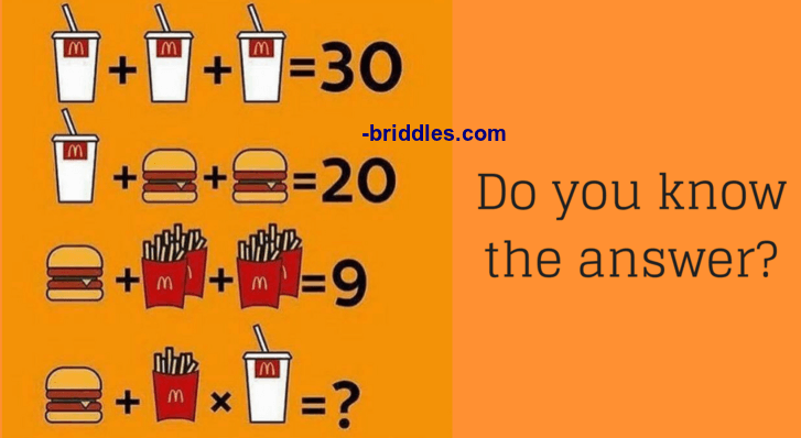 McDonald's Maths Algebra Riddle