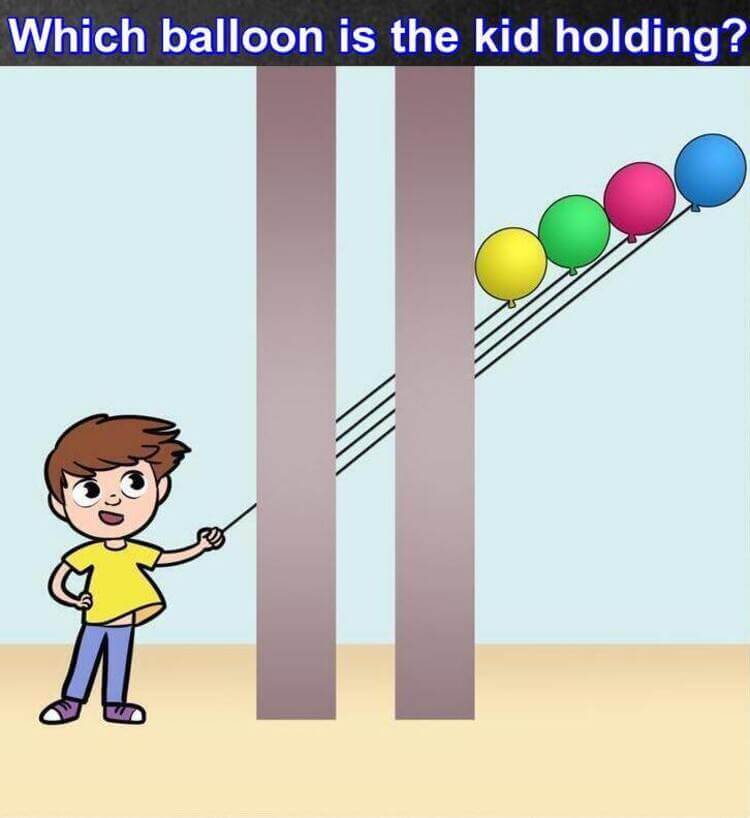 Which balloon is the kid holding riddle answer